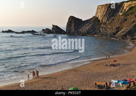 Amalia Beach dans le sud-ouest de l'Alentejo. Portugal Banque D'Images