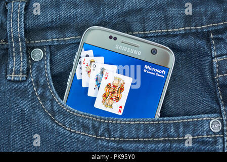 Montréal, Canada - le 8 septembre 2018 : Microsoft Casual Games app sur Android. Banque D'Images