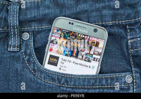Montréal, Canada - le 8 septembre 2018 : Tubi plat mobile app. Tubi est un service de vidéo à la demande basée à San Francisco, California, United States Banque D'Images