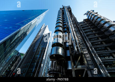Bâtiment de la Lloyd's, l'Édifice Willis et le Scalpel, gratte-ciel gratte-ciel commerciaux à Londres, Angleterre Banque D'Images