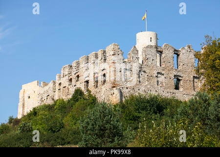 Tenczyn Château - ruines d'un château médiéval situé sur la montagne de l'Krakowsko-Częstochowska nids d'Aigles Trail en Pologne Banque D'Images