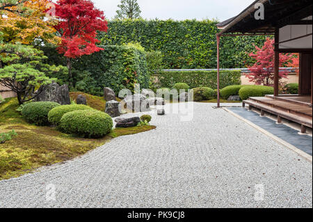 Temple Daitoku-ji, Kyoto, Japon. Les jardins de Korin-dans temple zen, fondée en 1520. Le jardin représente un paysage chinois idéalisée Banque D'Images