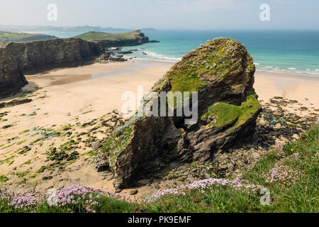 Whipsiderry Plage, Près de Newquay, Cornwall Banque D'Images