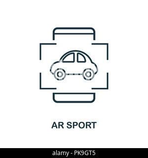 La réalité augmentée l'icône du sport. Design style monochrome de l'appareil visuel collection. L'ASSURANCE-CHÔMAGE. Pixel simple parfait réalité augmentée icône pictogramme sport. Banque D'Images