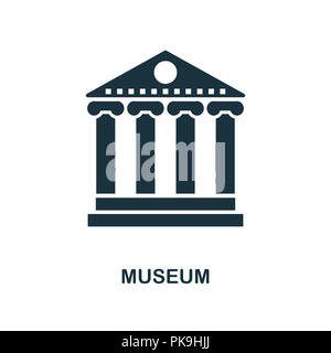 L'icône du musée. Design style monochrome à partir de la collection d'éléments de la ville. L'ASSURANCE-CHÔMAGE. Pictogramme simple parfait Pixel museum icône. Web design, applications, logiciels, imprimer Banque D'Images