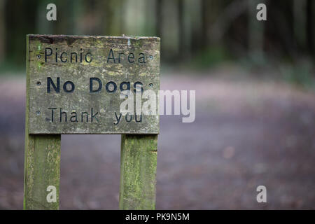 Pas de chien en signe de pique-nique Banque D'Images