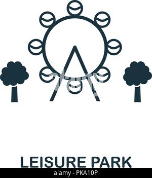 Parc de loisirs. Design style monochrome à partir de la collection d'éléments de la ville. L'ASSURANCE-CHÔMAGE. Pixel simple parfait icône pictogramme parc de loisirs. Web design, apps, soft Illustration de Vecteur