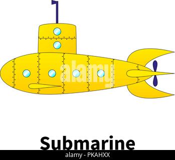 Vector illustration cartoon submarine Illustration de Vecteur