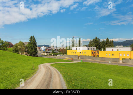 Einsiedeln, Suisse - 7 septembre 2015 : une rue de la ville de Einsiedeln. Einsiedeln est une commune française, située dans le canton suisse de Schw Banque D'Images