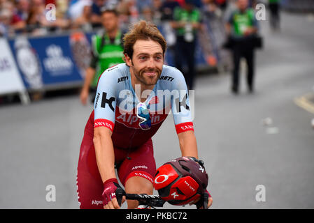 L'équipe cycliste Alex Dowsett de Katusha Alpecin à l'OVO Energy Tour of Britain course à vélo, stade 8, Londres, Royaume-Uni. Banque D'Images