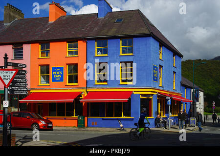 Le grimpeur's Cafe, Pete's mange sur le High St, Llanberis, Gwynedd, au pied de Snowdon. Image prise en octobre 2016. Banque D'Images