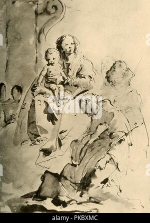 'Madonna avec deux Saints', milieu du xviiie siècle, (1928). Artiste : Giovanni Battista Tiepolo. Banque D'Images