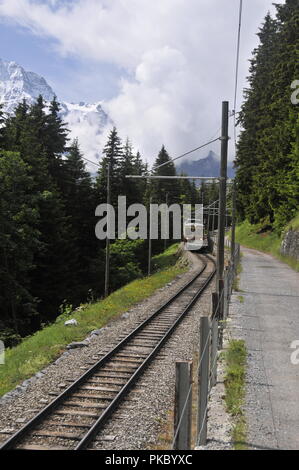 Autour de la Suisse - Train Ligne à Murren Banque D'Images