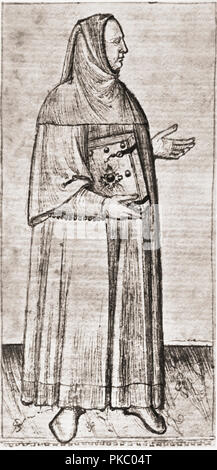 Giovanni Boccaccio, 1313 - 1375. Écrivain, poète italien, correspondant de Pétrarque, et un humaniste de la Renaissance. Banque D'Images