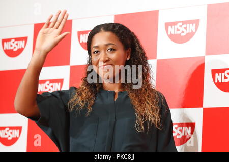 Yokohama, Japon. 13 Sep, 2018. Naomi Osaka Tennis : US Open féminin gagnant, joueuse de tennis japonaise Naomi Osaka, assiste à une conférence de presse à Yokohama, Japon . Credit : Sho Tamura/AFLO SPORT/Alamy Live News Banque D'Images