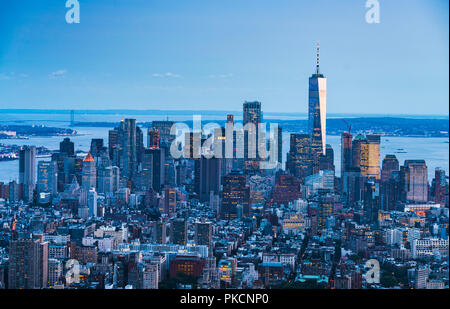 28-08-17, New York, USA : new york gratte-ciel au coucher du soleil. Banque D'Images