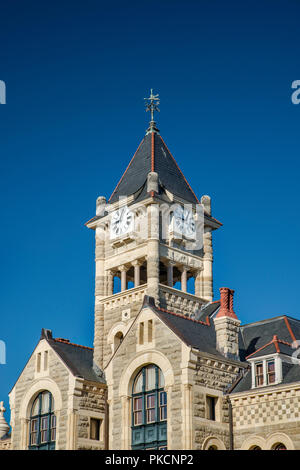 Palais de justice du comté de Victoria (1892), de style néo-roman, à De Leon Plaza, Victoria, Texas, États-Unis Banque D'Images