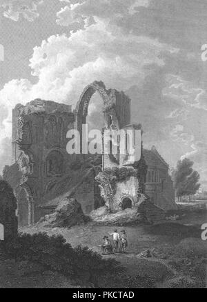 Castle Acre Prieuré, 1801. Artiste : Landseer J. Banque D'Images