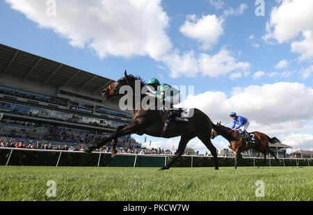 Euginio monté par Ryan Moore remporte le premier bookmaker William Hill Hippodrome Conditions Enjeux, au cours de la première journée de la William Hill 2018 St Leger Festival à Hippodrome de Doncaster, Doncaster. Banque D'Images