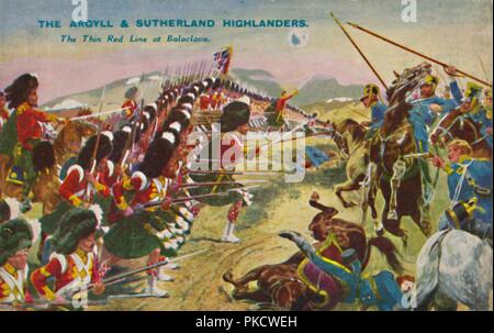 'L'Argyll et Sutherland Highlanders. La mince ligne rouge à Balaclava', 1854, (1939). Artiste : Inconnu. Banque D'Images