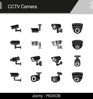 Caméra de surveillance d'icônes. Présentation de la conception, design graphique, application mobile, web design, infographie, l'assurance-chômage. Vector illustration. Illustration de Vecteur