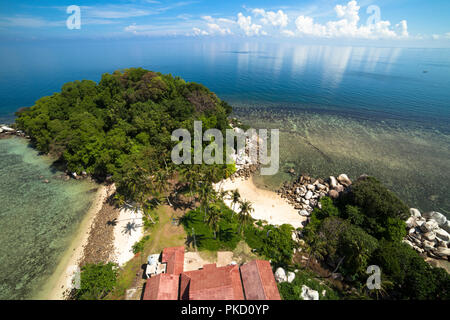 La vue depuis le phare, l'île de l'Indonésie Belitung Banque D'Images