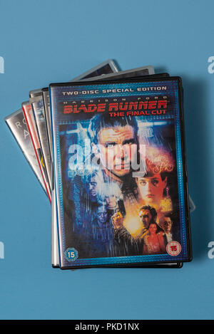 DVD du film 'Blade Runner' dans une affaire avec une illustration. Banque D'Images