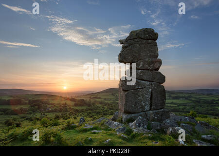 Le nez de Bowerman pile de roche de granite sur Hayne vers le bas dans le Dartmoor National Park Banque D'Images