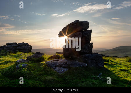 Les roches de granit sur Hayne vers le bas dans le Dartmoor National Park, Devon Banque D'Images