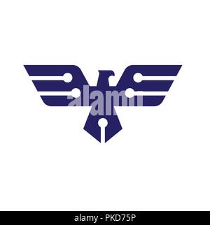 Modèle électronique Eagle Hawk, pygargue à tête blanche,graphique mascotte logo vector, eagle technologie concept logo vector,moderne et eagle vector logo oiseau Illustration de Vecteur