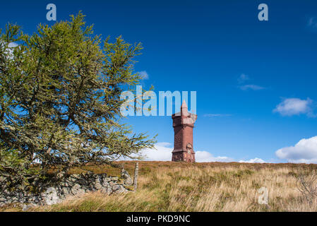 Monument commémoratif d'Airlie sur Tulloch Hill entre Glen Prosen et Glen Clova, près de Kirriemuir, Angus, Scotland. Banque D'Images