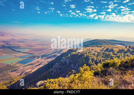 Vue depuis le mont Menara, Galilée, Israël du Nord Banque D'Images