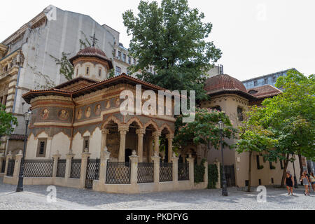 L'église du monastère Stavropoleos à Bucarest, Roumanie. Banque D'Images