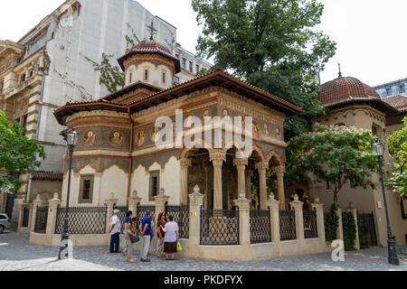 L'église du monastère Stavropoleos à Bucarest, Roumanie. Banque D'Images