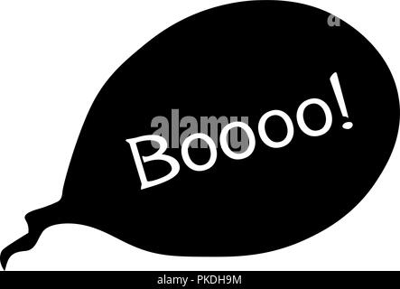 Vector booo Halloween des inscriptions. bulle avec expression texte BOOO. vector illustration silhouette simple noir. Illustration de Vecteur