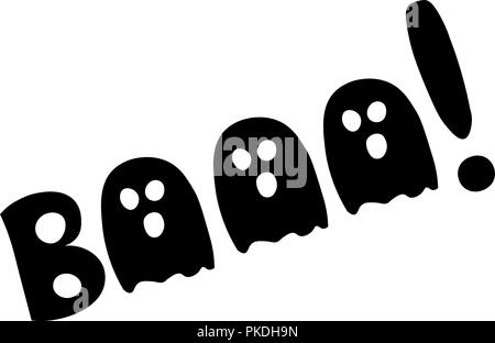 Booo Halloween inscriptions de vecteur illustration ghost. Illustration de Vecteur