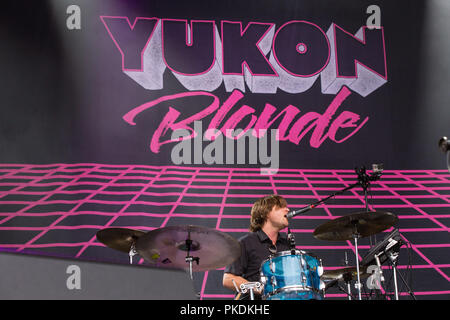 Bande de Kelowna Yukon blonde effectuant à Skookum Music Festival dans le parc Stanley à Vancouver, C.-B. le 7 septembre 2018 Banque D'Images