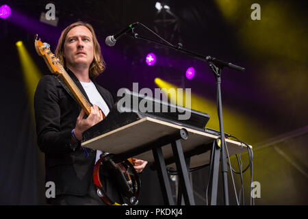 Bande de Kelowna Yukon blonde effectuant à Skookum Music Festival dans le parc Stanley à Vancouver, C.-B. le 7 septembre 2018 Banque D'Images