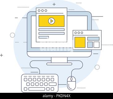 Icône marketing vidéo virale vidéo - contenu et publicité Illustration de Vecteur