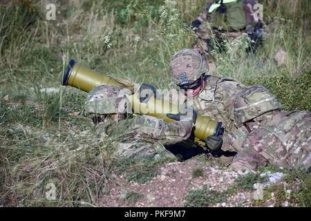 Les Comanches, 1er Escadron, 7e régiment de cavalerie, 1st Armored Brigade Combat Team, 1re Division de cavalerie qualifié en simulateurs d'avec 11 des 14 équipes, Bradley distingué 3 sur 5 équipages distingué. La pratique pour le contrôle des différentes plates-formes et des soldats de la Hongrie et les Etats-Unis ont été mis au point et affinés à l'exécution d'un grand événement. Banque D'Images