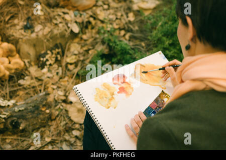 Champignons Champignons Science Art Peintures Noms scientifiques Banque D'Images