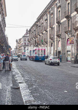 Catane, Italie - 22 août 2018 : tir de Catane dans une journée d'été. Catane, Sicile Banque D'Images