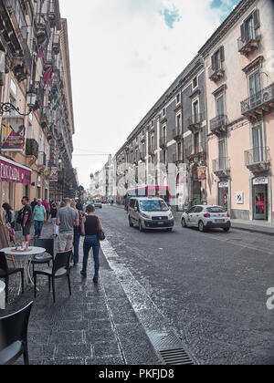 Catane, Italie - 22 août 2018 : tir de Catane dans une journée d'été. Catane, Sicile Banque D'Images