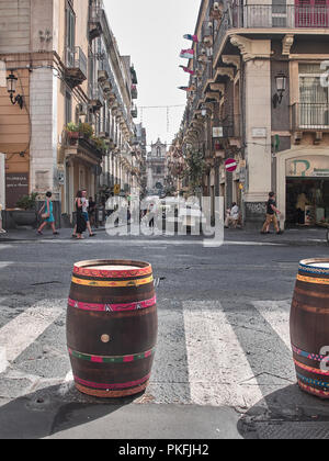 Catane, Italie - 22 août 2018 : tir de Catane dans une journée d'été. Catane, Sicile Banque D'Images