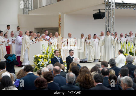 San Carlo Turin Piémont Masse carré du Pape Benoît XVI Banque D'Images