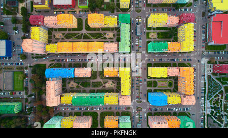 Vue aérienne d'une maisons colorées à Kiev, Ukraine Banque D'Images