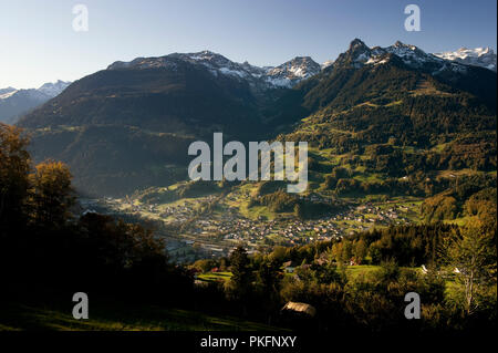 Impressions de la vallée de Montafon autour de Schruns, à Vorarlberg (Autriche, 15/10/2011) Banque D'Images
