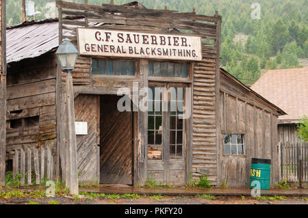 Blacksmith shop Sauerbier, Virginia City National Historic Landmark District, Montana Banque D'Images