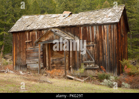 Cabine intempéries, Elkhorn, Beaverhead-Deerlodge National Forest, Montana Banque D'Images