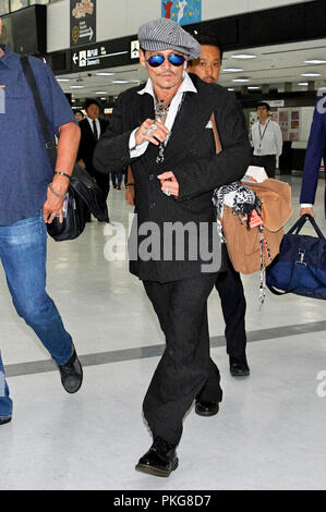 Tokyo, Japon. 13 septembre 2018. Johnny Depp est perçu à l'arrivée à l'Aéroport International de Narita, le 13 septembre 2018 à Narita, Japon. Credit : Geisler-Fotopress GmbH/Alamy Live News Banque D'Images